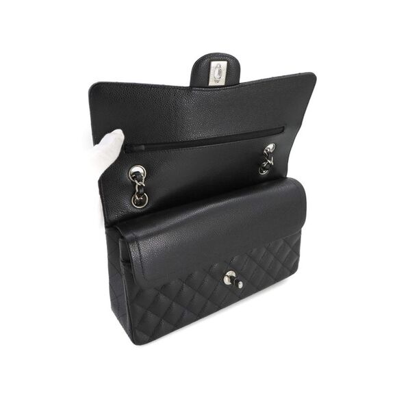 Pre Loved Chanel Classic Flap Bag Medium Quilted Leather Women Black Shoulder - Picture 7 of 8